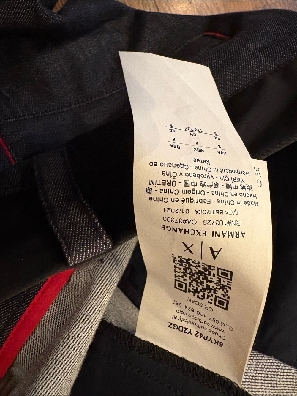 Armani Exchange Two-Tone Gray and Black Tapered Pants - Picture 3 of 4